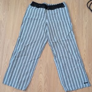 DKNY Black and White Striped Pants
